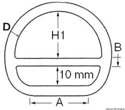 D-ring met staaf 6x50 mm
